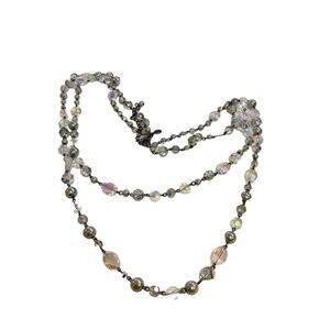 Chico's Vintage Aurora Borealis Crystal Beaded Adjustable Necklace - EUC